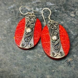 Red Drop Earrings